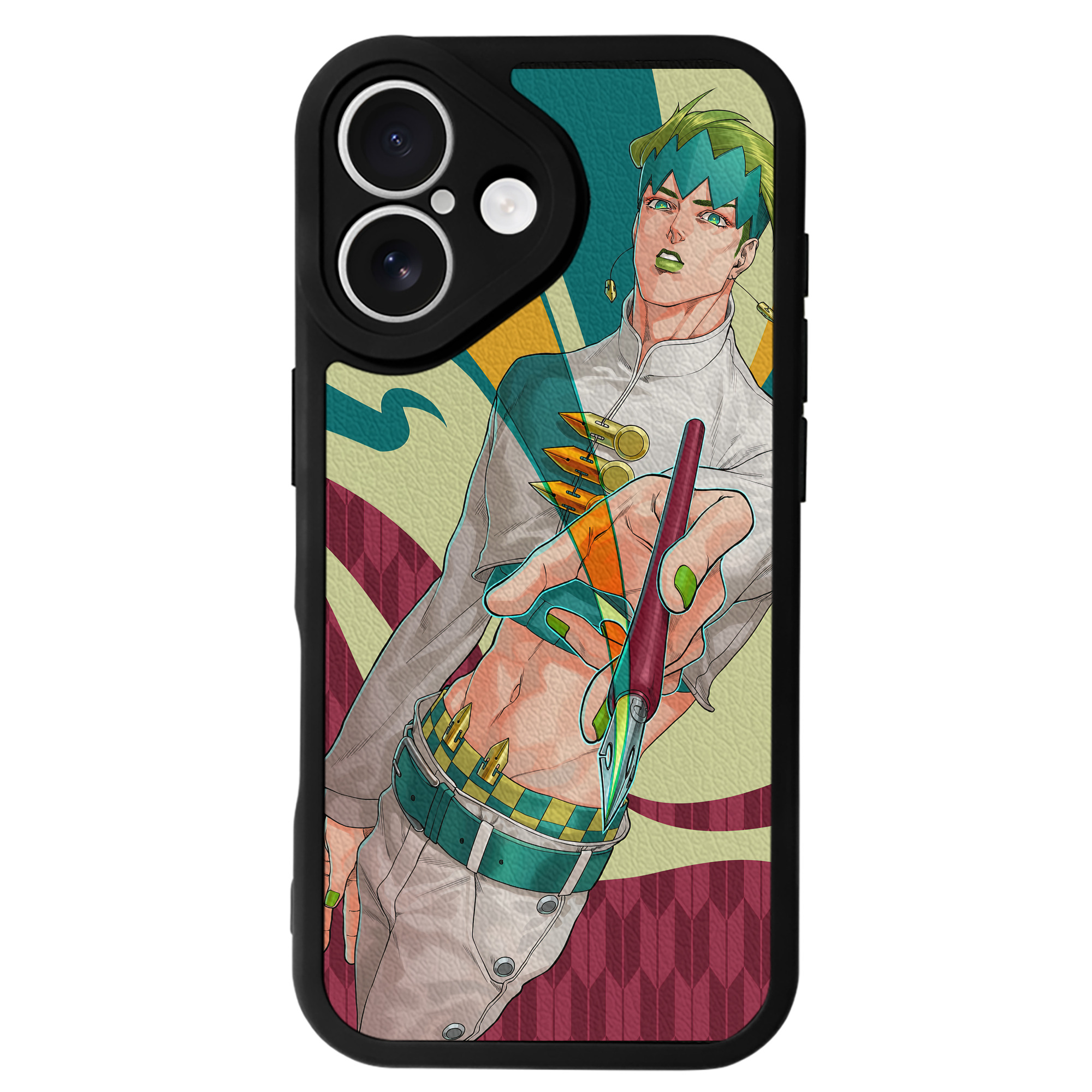 （画像用） ジョジョの奇妙な冒険 JoJo's Bizarre Adventure 【iPhone 16シリーズ対応】シリコンスマホケース（レザー調） 材質：シリコン